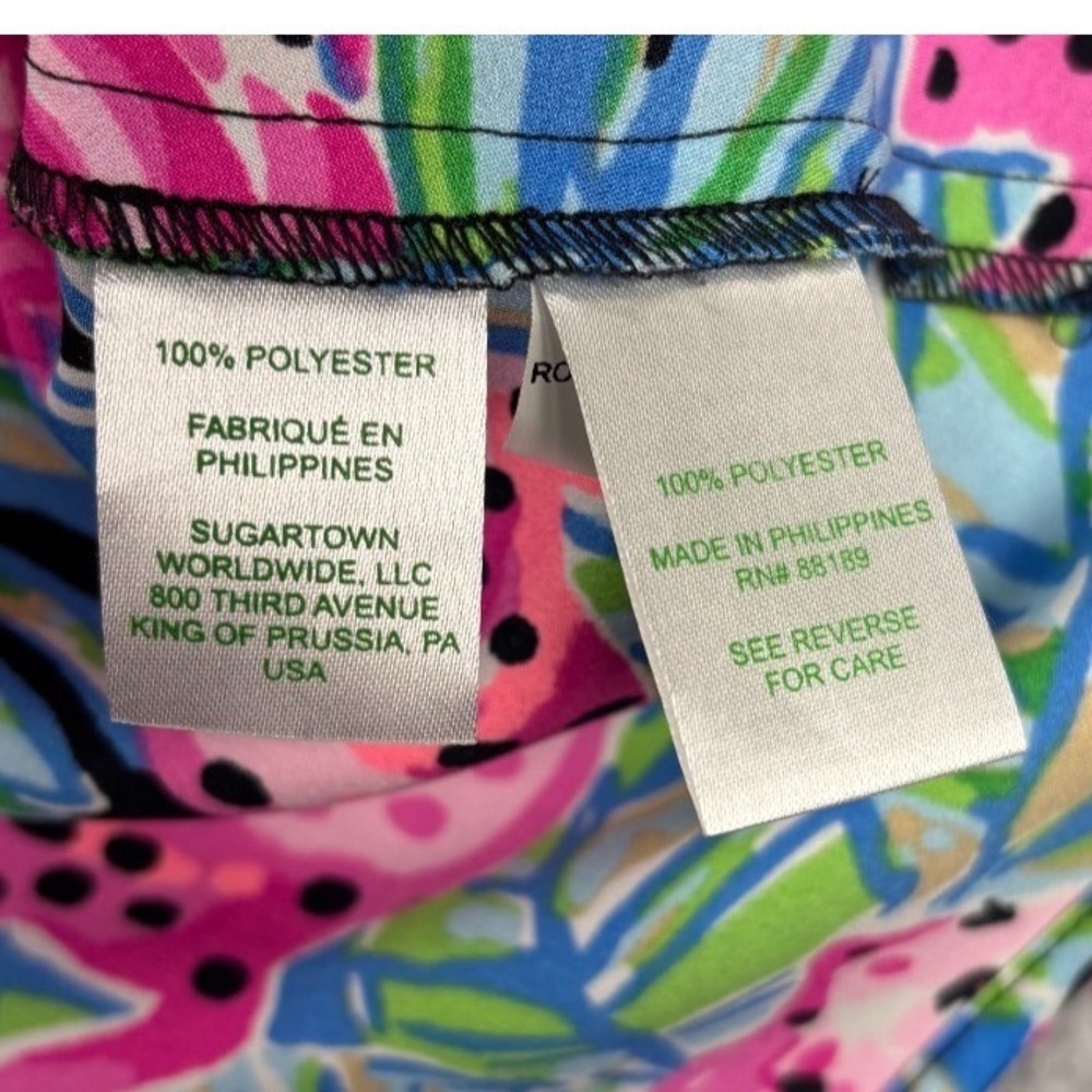 Lilly Pulitzer Rosario Midi Skirt Womens 6 Black Pink Spot Ya Leopard Colorful - Picture 3 of 7